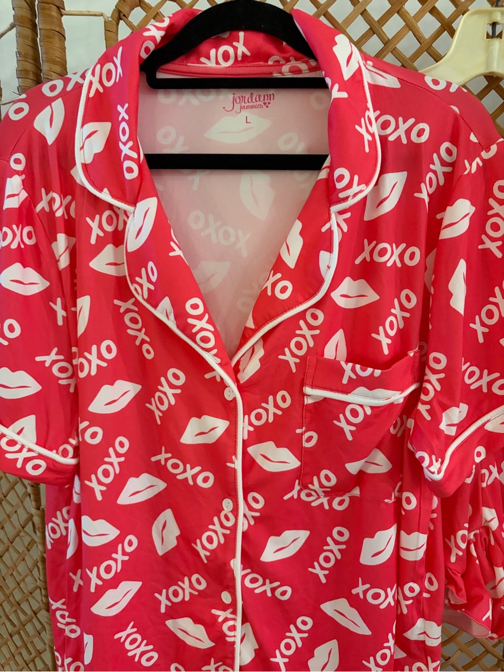 NWT Jordann’s Jammie’s Women’s Pink XOXO Short Pajama Set - Picture 9 of 10